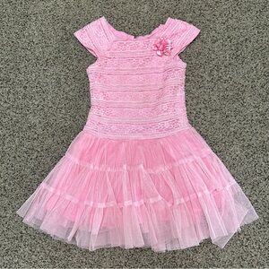 Jona Michelle Pink Lace Tulle Party Dress | 3T | Formal Occasion